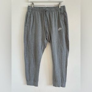Nike Women’s Large 100% Cotton Lightweight Jogger Gray Embroidered Logo Pockets